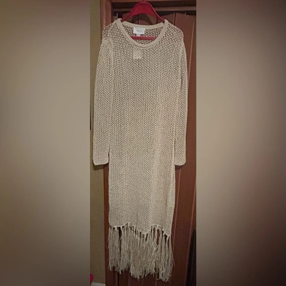 H&M Crochet look Dress beige NWT SOLD OUT SIZE XL - Picture 8 of 11